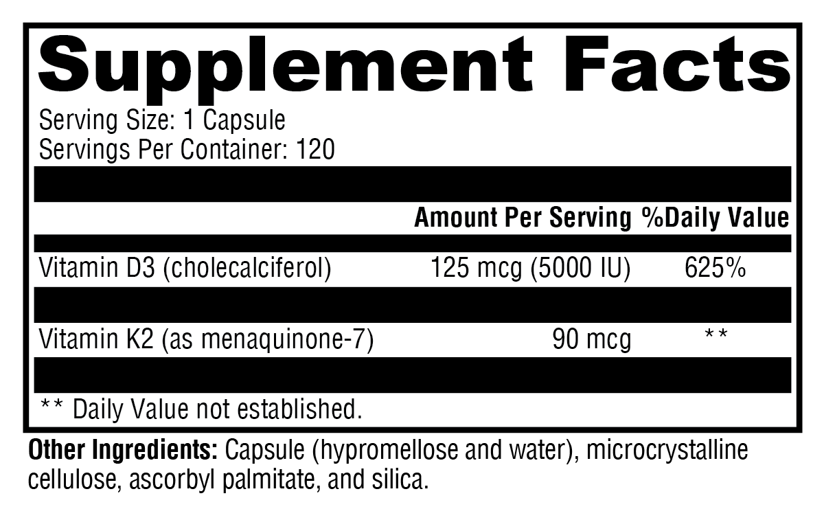 K2-D3 5000 120 Capsules